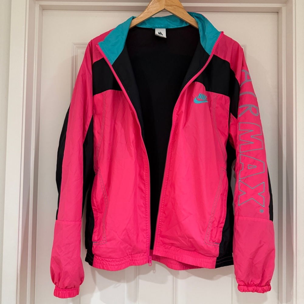 Nike x Atmos NRG Vintage Patchwork Track Jacket Black Hyper Pink Hyper Jade S